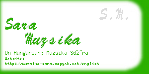 sara muzsika business card